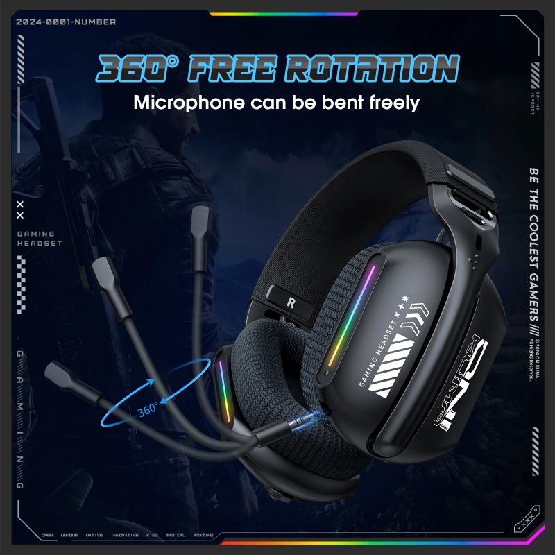 ONIKUMA GT808 Wireless Gaming  - Gaming Headset Rgb ulasan dan harga
