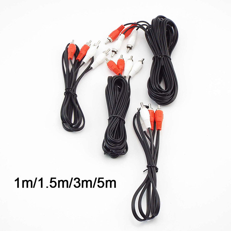 1m-5m Dual 2RCA 2 RCA Male to  - Audio Splitter Y ulasan dan harga